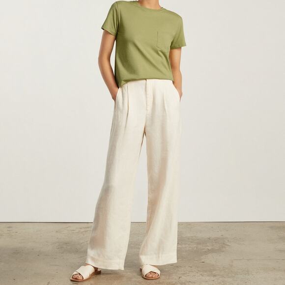 Everlane Box Cut Tee Womens XXS Green Organic Classiccore Elevated Basic Casual - Picture 3 of 9